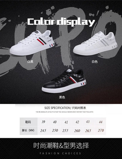 Men's Casual Sneakers Skateboarding Shoes PU Flats Shoes Students Outdoor Sneakers Street Shoes Lace Walking Shoes Plus Size 48