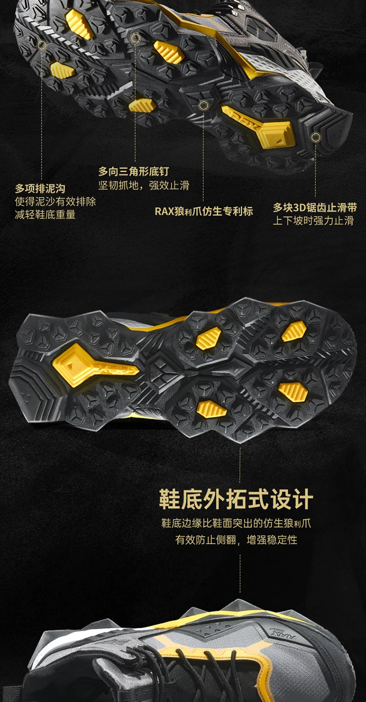 Rax Men  Waterproof Hiking Shoes Breathable Hiking Boots Outdoor Trekking Boots Sports Sneakers Tactical Shoes