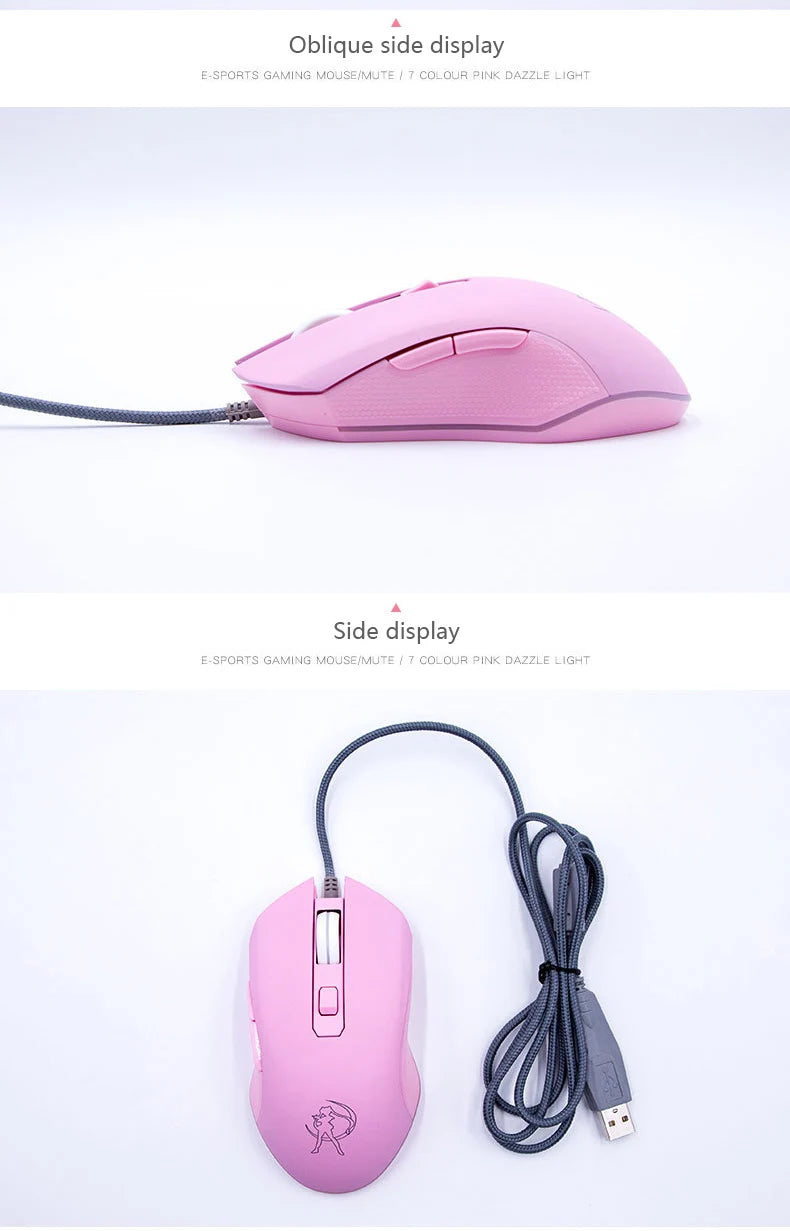 UTHAI DB49 Wired luminous pink mouse 1600 (dpi) computer accessories peripheral cute girl girl gaming mouse