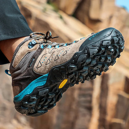 HUMTTO Nouvelles chaussures de randonnée pour homme : baskets d'extérieur imperméables pour homme et femme, en cuir, pour la marche, l'escalade, le trekking et le sport ; bottes pour homme et femme