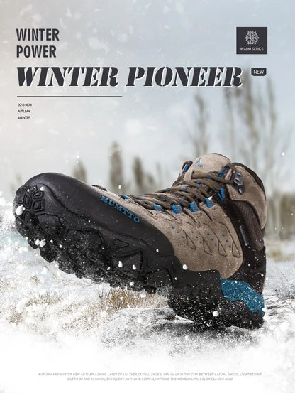 HUMTTO Nouvelles chaussures de randonnée pour homme : baskets d'extérieur imperméables pour homme et femme, en cuir, pour la marche, l'escalade, le trekking et le sport ; bottes pour homme et femme