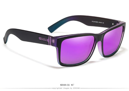 KDEAM Revamp Of Sport Men Sunglasses Polarized Shockingly Colors Sun Glasses Outdoor Driving Photochromic Sunglass With Box