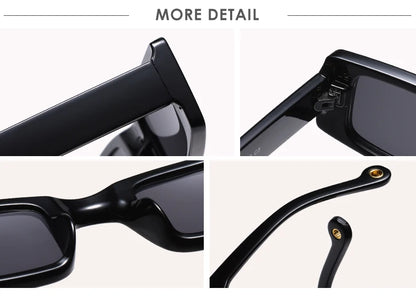 New Rectangle Sunglasses Women Fashion Small Square Frame Vintage Brand Sun Glasses Men Shades Retro Clear Green Oculos UV400