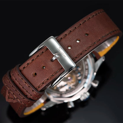 Sugess Watch of Men Chronograph Mechanical Wristwatches Tianjin ST1901 Swanneck Movement Pilot Mens Watch Sapphire Crystal Gift