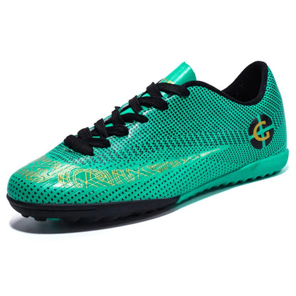 WaterMonkey Adults Men's Football Shoes Long Spike Soccer Shoes Outdoor Lawn AG Cleats Low Top Training Soccer Sneakers