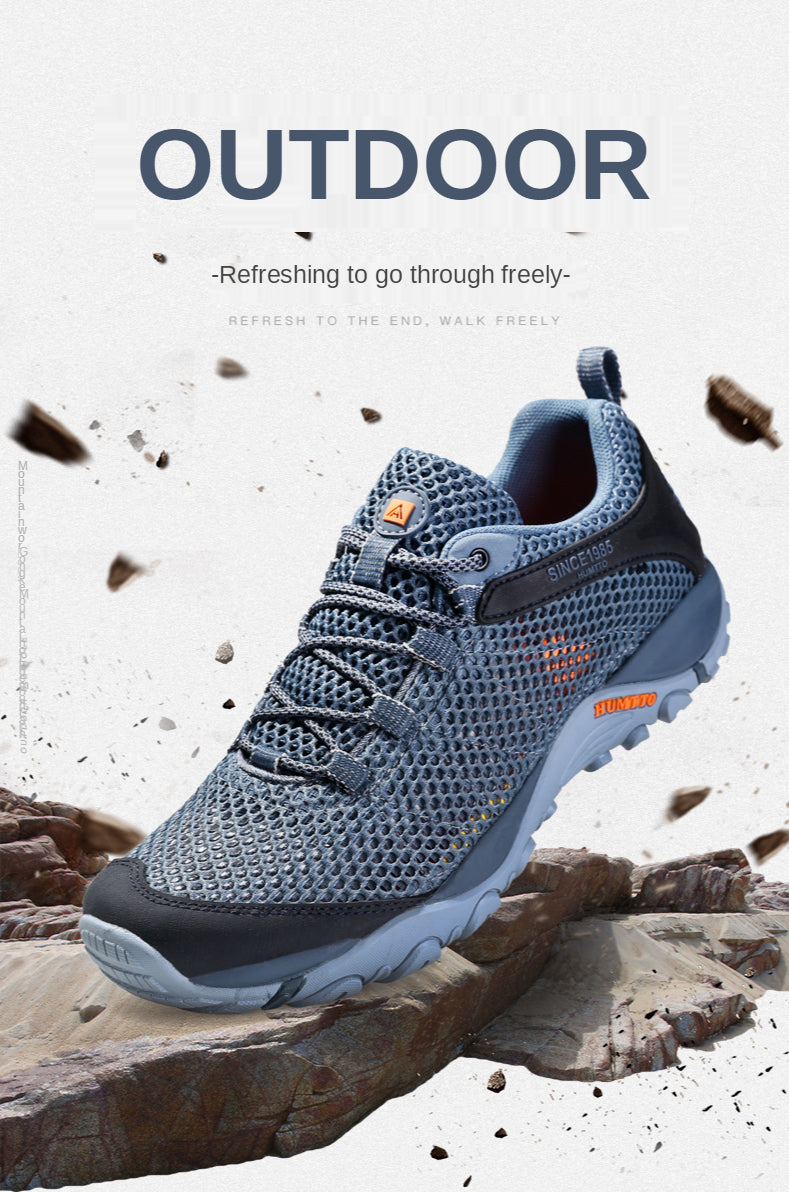 HUMTTO New Summer Hiking Sneakers Shoes for Men Breathable Outdoor Trekking Sport Mens Shoes Climbing Hunting Walking Man Shoes