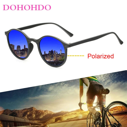 DOHOHDO New Women Polarized Round Sunglasses Retro Vintage UV400 Driving Steampunk Eyewear Male Small Sun Glasses Gafas Ciclismo
