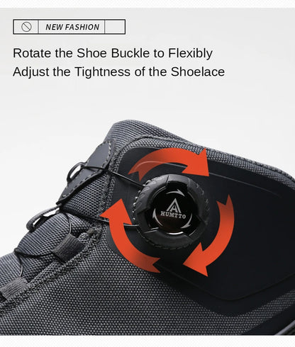 HUMTTO Waterproof Hiking Shoes Mountain Trekking Boots Black Camping Sneakers for Men Safety Climbing Sport Tactical Mens Shoes