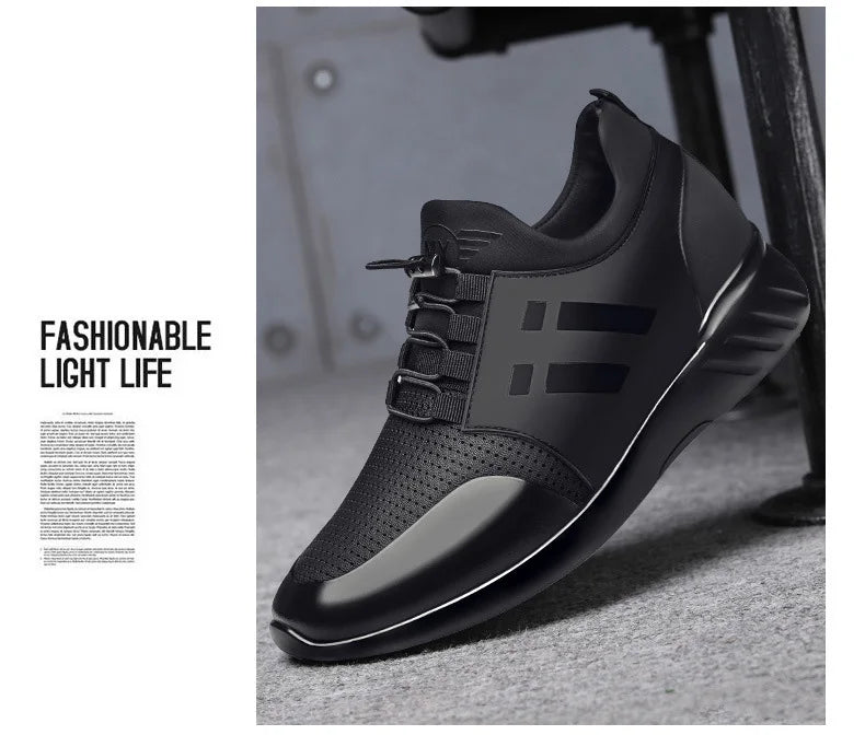 oein 2022 Men's Sneakers Quality 6CM Increasing British Shoes New Breathable Summer Casual Sneakers Big Size Office Shoes Men