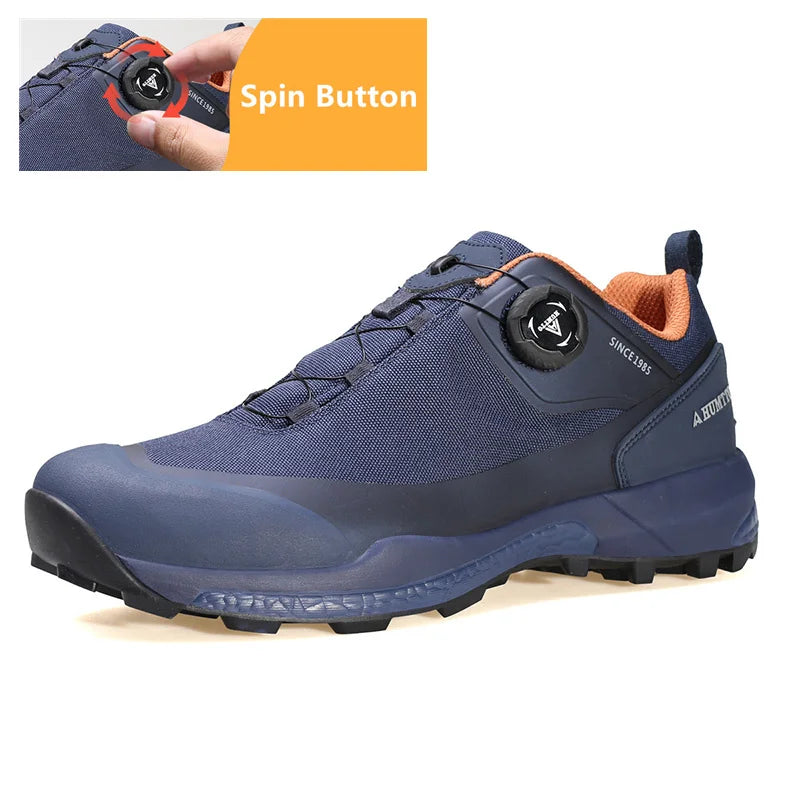 HUMTTO Waterproof Hiking Shoes Mountain Trekking Boots Black Camping Sneakers for Men Safety Climbing Sport Tactical Mens Shoes