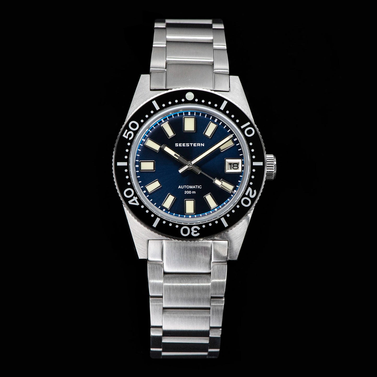 SEESTERN 62MAS Diving Watch Men Automatic Mechanical Wristwatch Luminous Bezel Waterproof NH35 Movement Sapphire Glass Bracelet