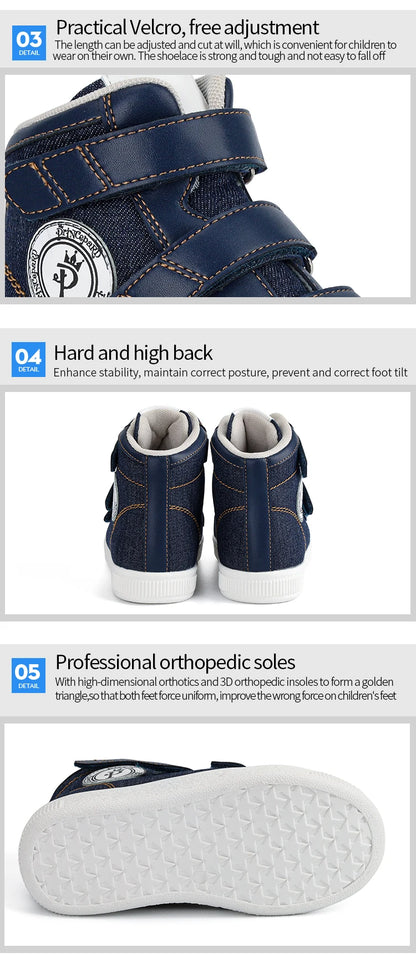 Orthopedic Kids Shoes Princepard Flat Feet Medical Corrcetive Casual Footwear for Toddlers with Arch Support Sneakers