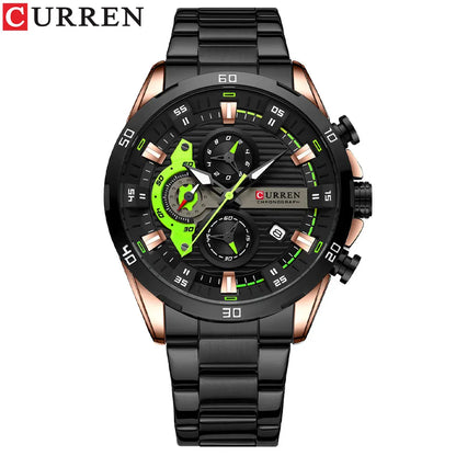 CURREN Men Watch Top Brand Luxury Sports Quartz Mens Watches Full Steel Waterproof Chronograph Wristwatch Men Relogio Masculino