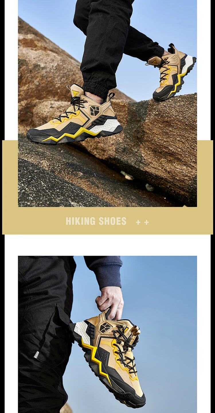 Rax Men  Waterproof Hiking Shoes Breathable Hiking Boots Outdoor Trekking Boots Sports Sneakers Tactical Shoes
