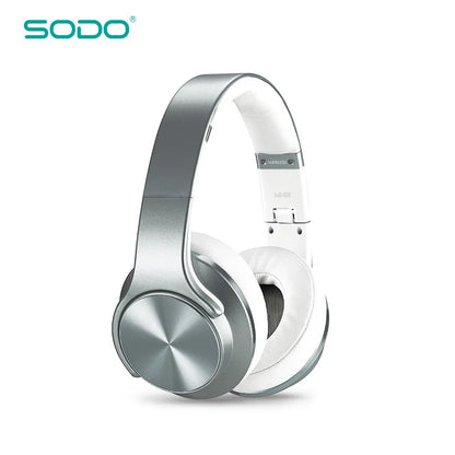 Casque Bluetooth supra-auriculaire robuste 2-en-1 SODO MH-5 avec haut-parleur, casque sans fil pliable avec micro, 3 modes d'égalisation