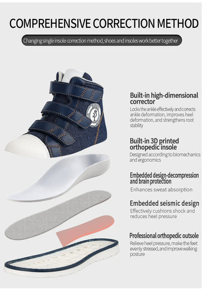 Orthopedic Kids Shoes Princepard Flat Feet Medical Corrcetive Casual Footwear for Toddlers with Arch Support Sneakers