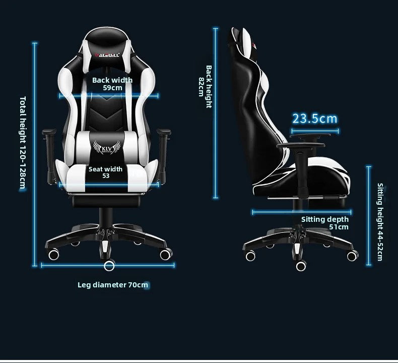 XMSJ Ergonomic Gaming Chair with Lumbar Support, High Back Leather Gaming Chair, Adjustable Armrest Reclining Office Chair for PC Gamer Desk