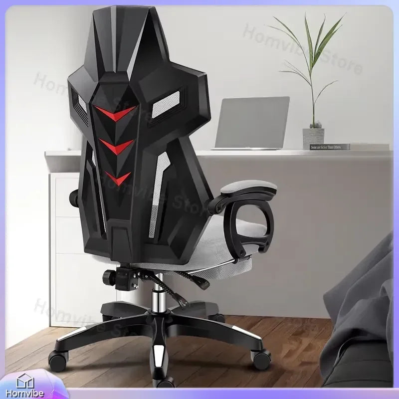 Chaise de jeu ergonomique avec support lombaire, réglable en hauteur, 360° °   Chaise de bureau pivotante en cuir PU pour ordinateur, idéale pour la maison et le bureau, style racing