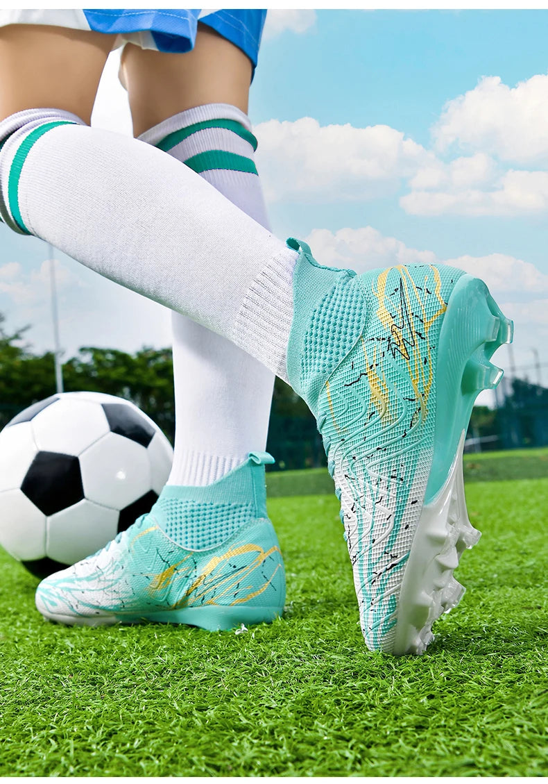 Chaussures de football à crampons FG pour terrain ferme, coupe basse, à lacets, pour hommes, professionnelles, antidérapantes, résistantes à l'usure, pour entraînement sur herbe naturelle