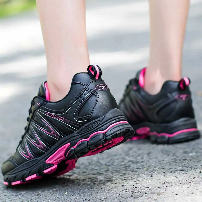 BONA – nowe, modne damskie buty do biegania, sznurowane buty sportowe, buty do joggingu i spacerów na świeżym powietrzu, wygodne trampki dla kobiet