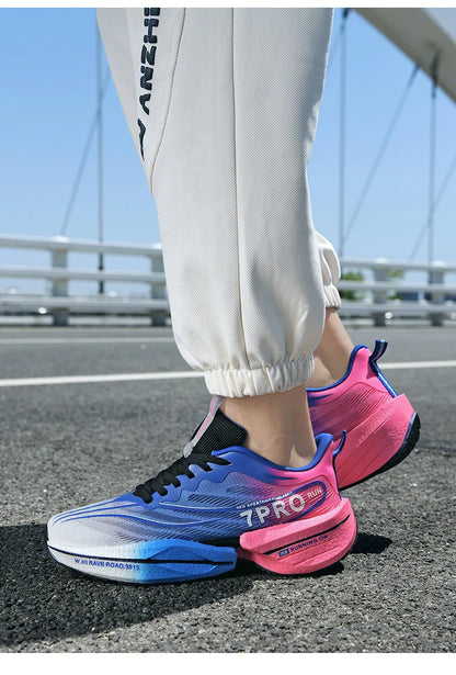 NEW Sports Running Shoes Men Marathon Breathable Comfortable Women Athletic Training Outdoor Sneakers Air Cushion Carbon Plate