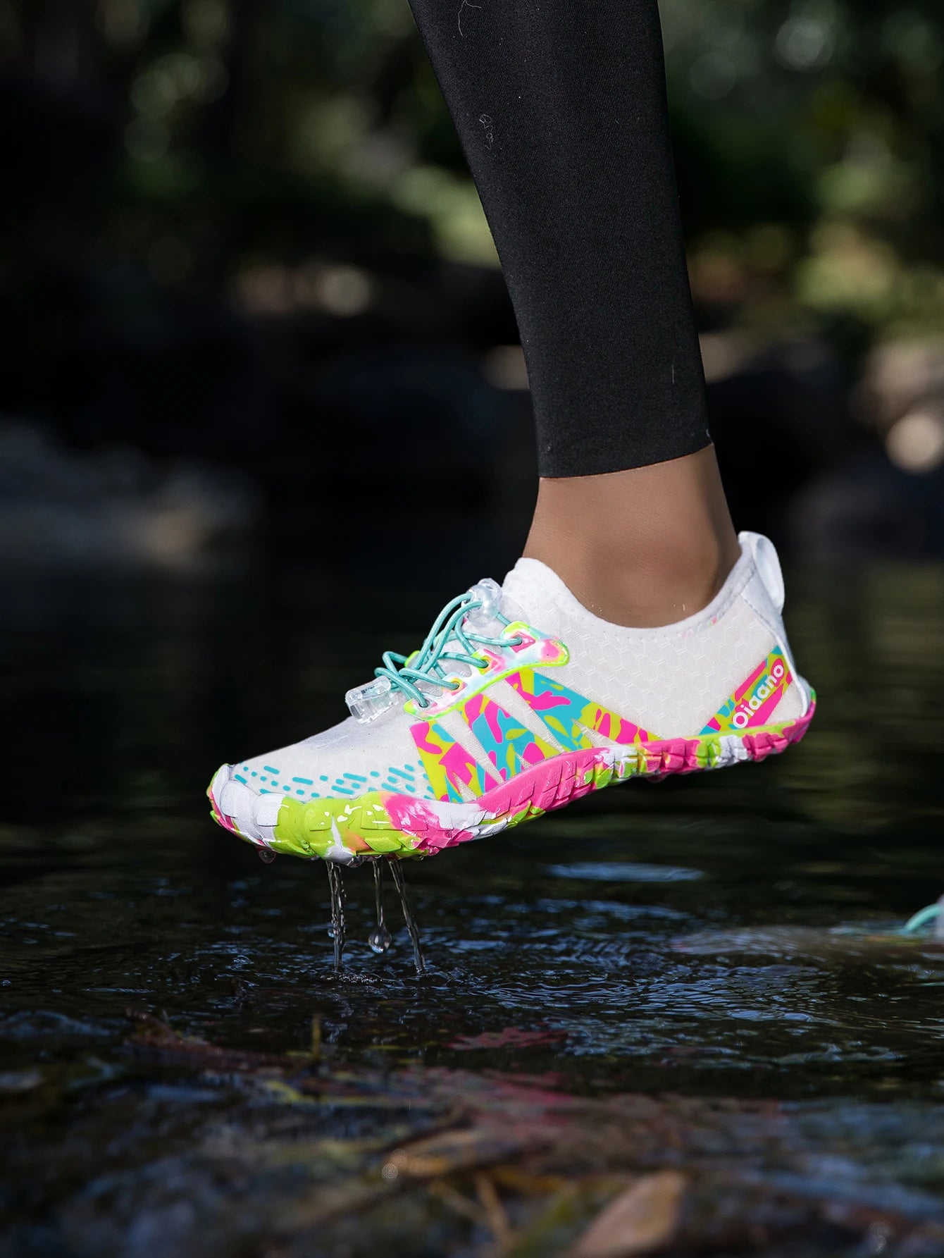 Oiaano Barfußschuhe mit breiter Zehenbox, schwarz, für Damen und Herren, Unisex-Sportsneaker, Aqua-Strandschuhe mit weicher Sohle, leicht und atmungsaktiv