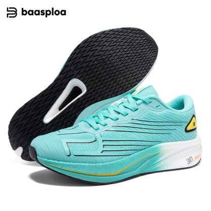 Baasploa Men Professional Running Shoes Lightweight Breathable Jogging Sports Shoes Female Carbon Plate Anti-slip Sneakers