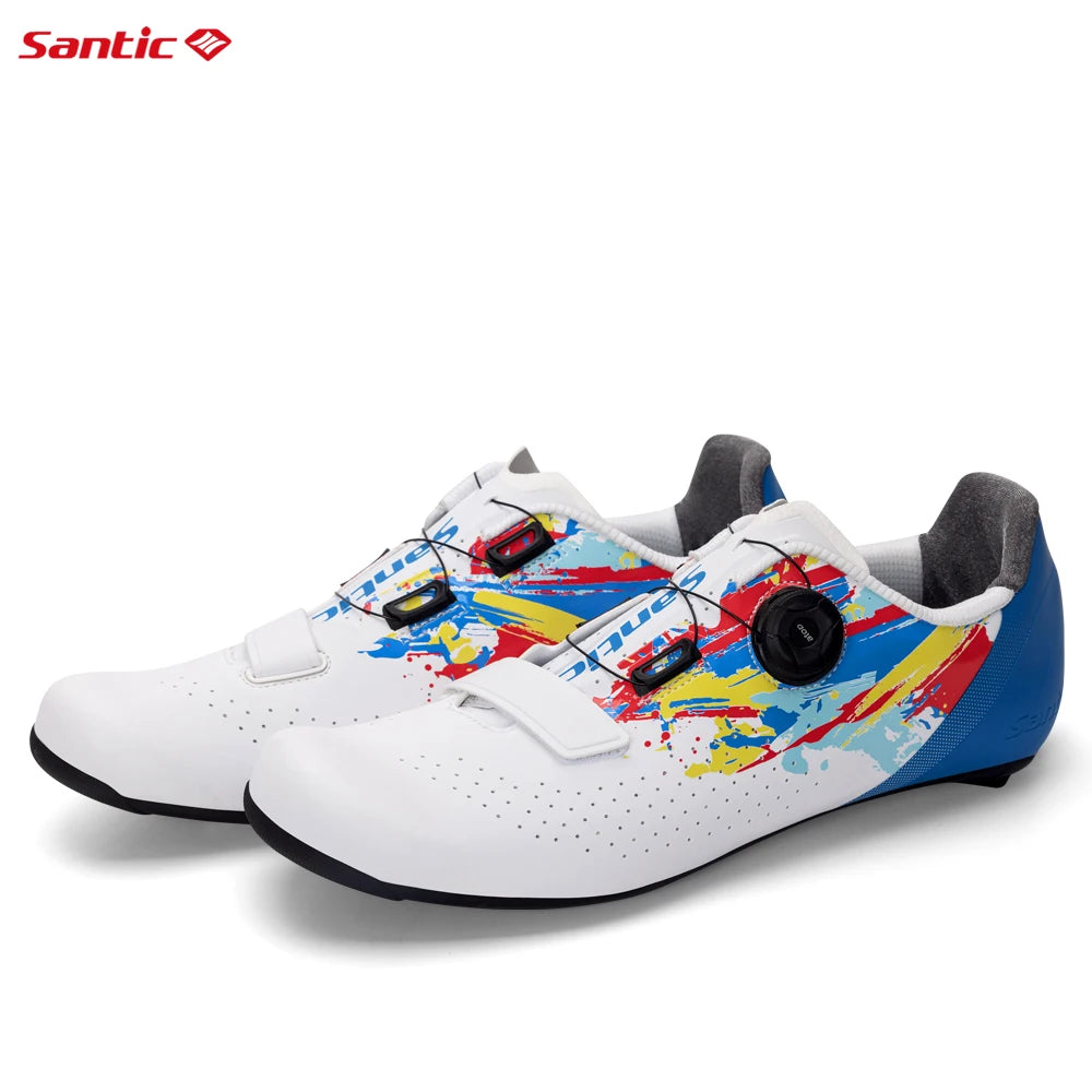 Santic herre-cykelsko med ny glasfiber-nylon-sål – Outdoor Pro landevejs-racersko med autolås til landevejscykling