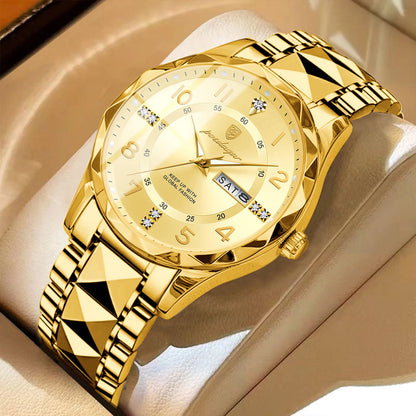 Pánské hodinky POEDAGAR Fashion Luxury, vodotěsné, s luminiscenčními ručičkami, quartzové, náramek z nerezové oceli, datum a den v týdnu, ležérní styl.