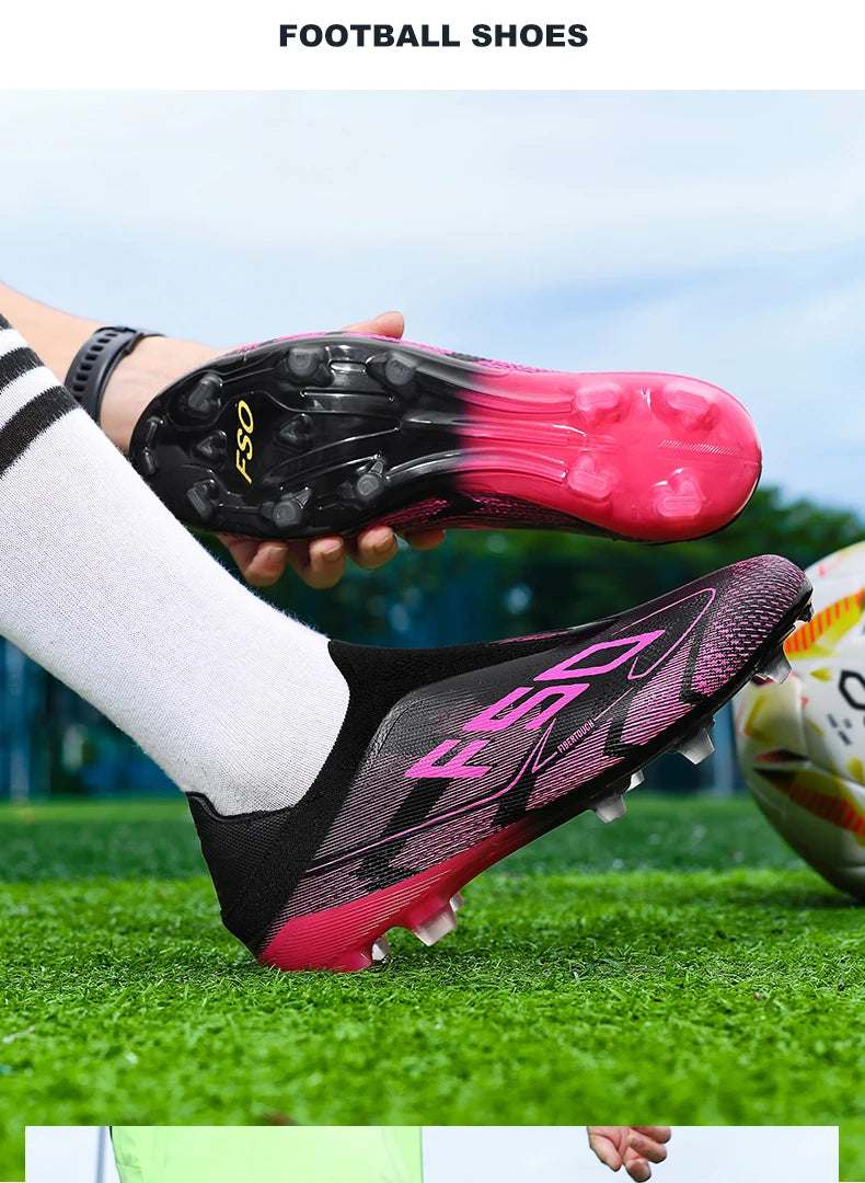New Men Football Boots Non-Slip Boys Outdoor Hot-selling Soccer Shoes Grass Match Sneakers High-quality Cleats High-top Light