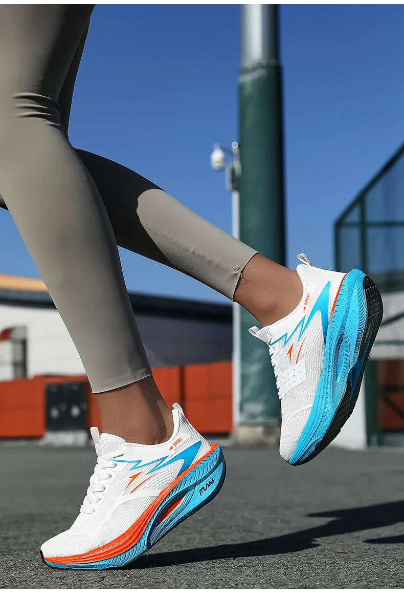 Men Running Shoes Marathon Sports Air Cushion Carbon Board Breathable Lightweight Comfortable Women Outdoor Athletic Sneakers