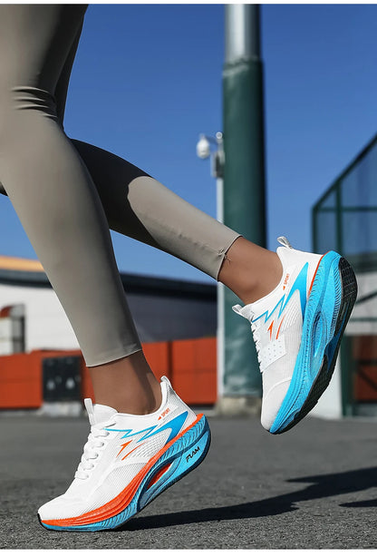 Men Running Shoes Marathon Sports Air Cushion Carbon Board Breathable Lightweight Comfortable Women Outdoor Athletic Sneakers