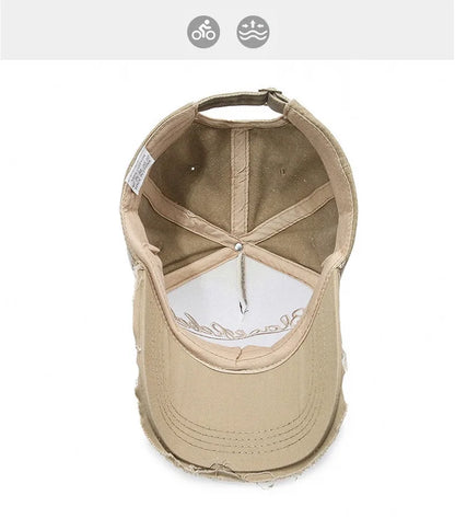 Neue coole Herren-Baseballcap aus gewaschener Baumwolle im Retro-Stil für alle Jahreszeiten – Outdoor-Sportkappe für Herren als Accessoire