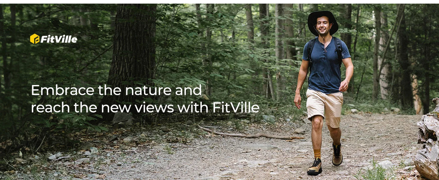 FitVille Wide Slip On Shoes For Men Walking Hiking Shoe Outdoor Trekking Loafer Arch Support Slip Resistant  Wide Toe Box