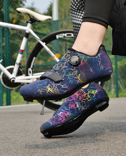 Zapatillas de ciclismo para hombre con cierre automático; zapatillas de ciclismo de carretera; zapatillas deportivas de ciclismo de montaña para exterior; zapatillas de ciclismo de spinning para mujer para interior