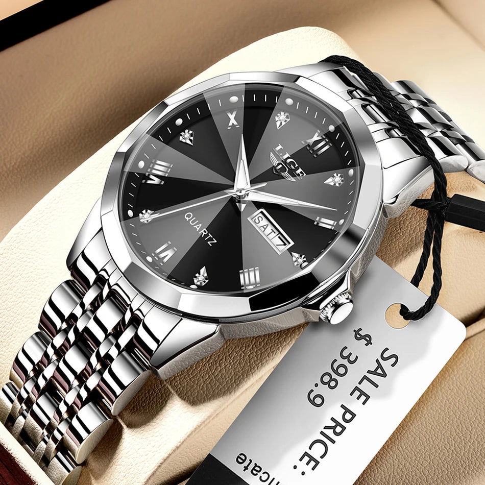 LIGE Fashion Quartz Wristwatches Casual Sport Military Watch For Women Top Brand Luxury Waterproof Watch Ladies Relogio Feminino