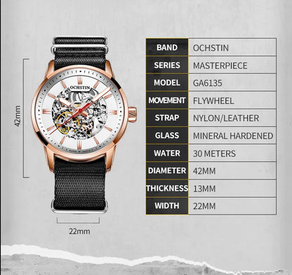 OCHSTIN Automatikuhren für Herren – Luxus, Royal, Leuchtend, Skelett, wasserdicht, mechanisch, modisch – Herrenuhren als Geschenke für Männer