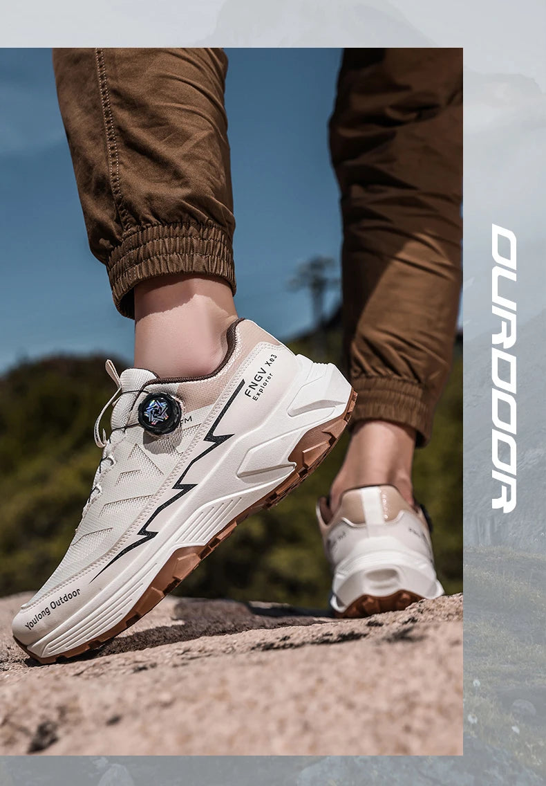 Chaussures de randonnée respirantes pour homme — Boucle rotative, semelle antidérapante