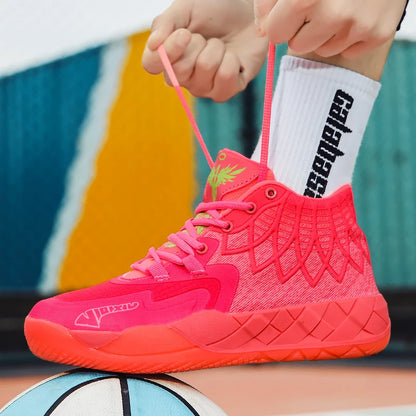 Mládežnické basketbalové boty pro skutečný boj, outdoorové, pohodlné, s odpružením, odolné proti opotřebení, módní, prodyšné