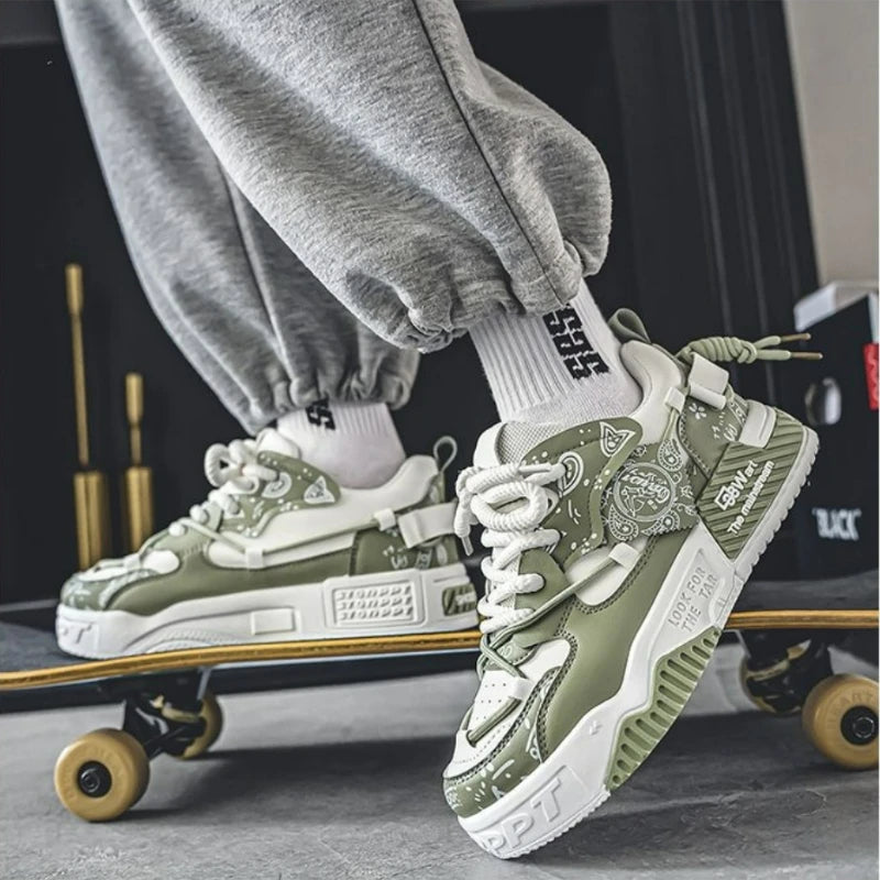 Módní skate boty, pánské tenisky, pánské prodyšné běžecké boty, outdoorové síťované volnočasové boty, pánské šněrovací vulkanizované boty, Zapatillas