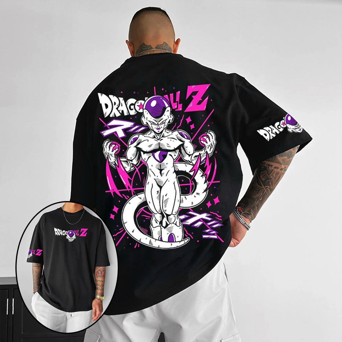 T-shirt de algodão de manga curta com estampado de Dragon Ball Z – Son Goku e Vegeta – Roupa para homem e mulher – Estilo Harajuku, Y2K, vintage, verão, streetwear