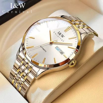Carnival High-end Series I&W Brand Automatic Mechanical Watches Men Waterproof Watches 316L Steel Sapphire Business Men's Watch
