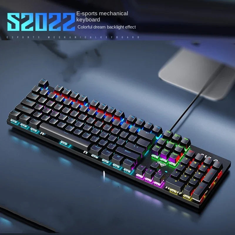 Wired Mechanical keyboard Gamer USB Keyboards gaming Backlit Musical 100% Computer 104 keys keyborad Ergonomic Pc key board
