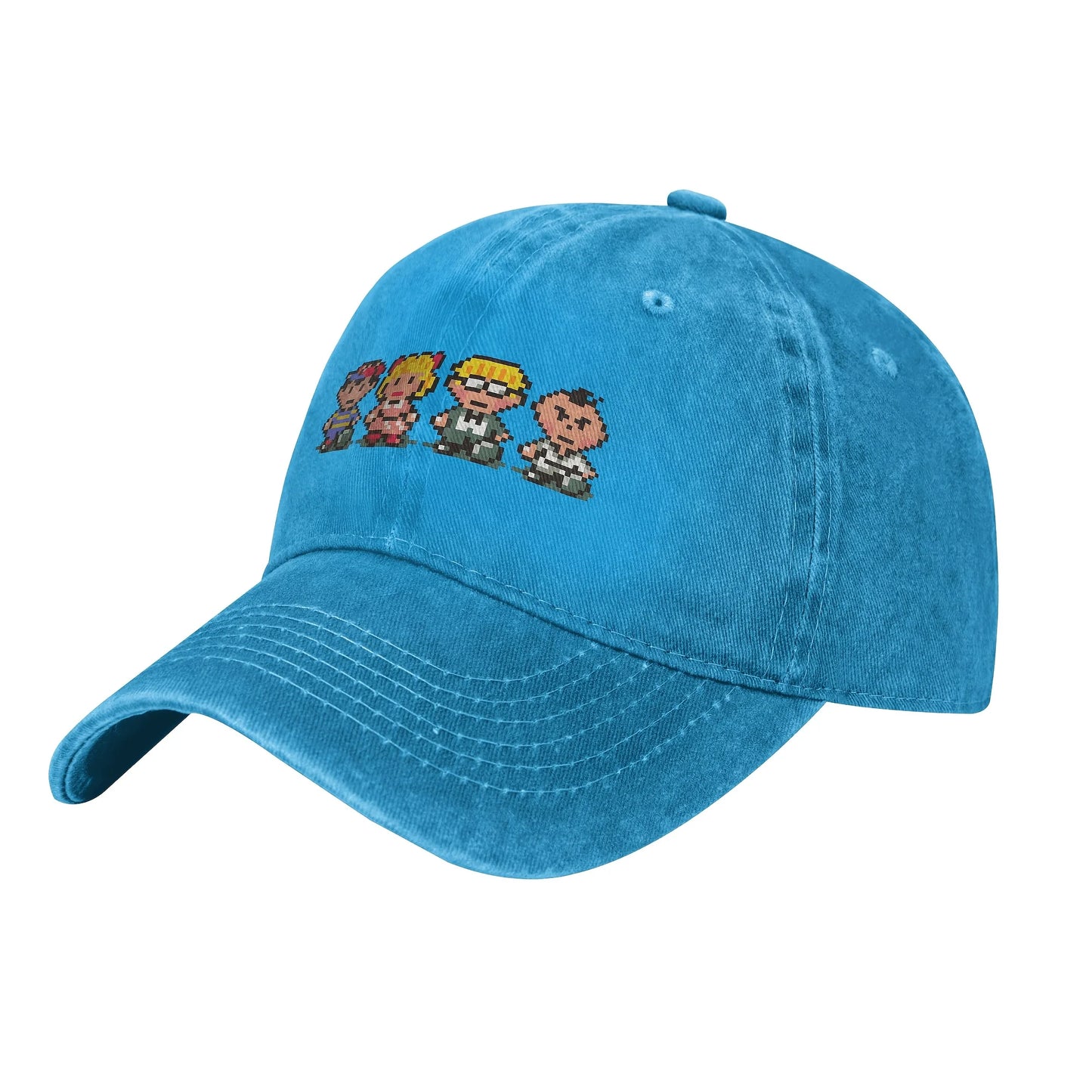 Earthbound Party Member Sprites Baseball Cap - Black Peaked Cap, Lightweight Polyester, Sports Style, Women's and Men's Cap, Par