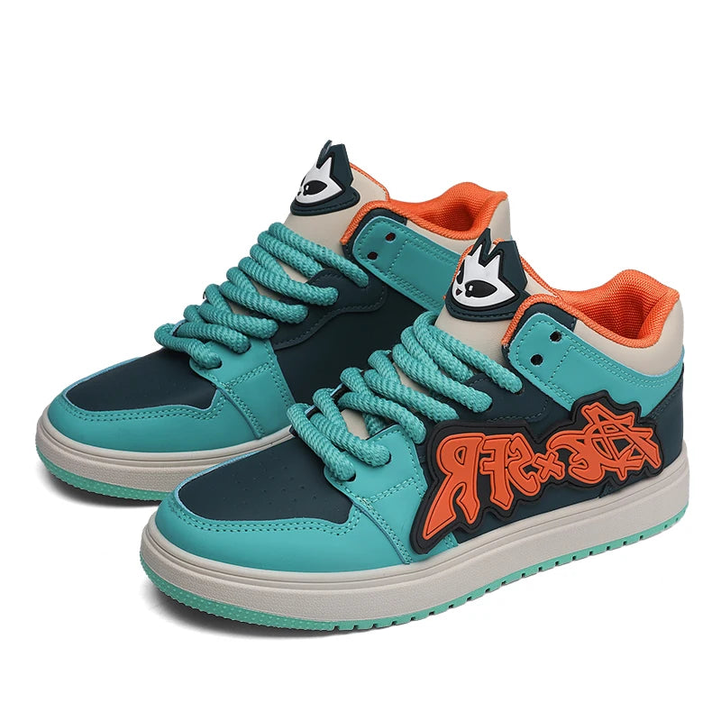 Modne niebieskie designerskie buty do skateboardingu dla mężczyzn, odzież uliczna, hip-hopowe trampki dla mężczyzn, luksusowe trampki na platformie do skateboardingu dla mężczyzn, buty do koszykówki dla mężczyzn