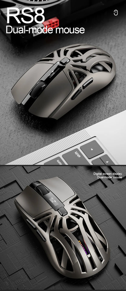 SMAILWOLF RS8 Gaming Mouse Bluetooth Wireless Three-mode Lightweight Hollow Design 1K Return Computer Long Battery Life