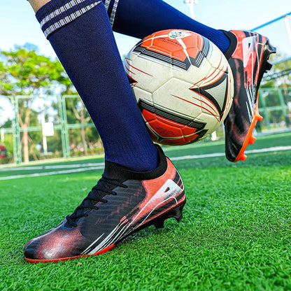 Chaussures de Football professionnelles à fond FG pour hommes, chaussures d'entraînement confortables et durables pour adultes, chaussures de Football à lacets pour adolescents
