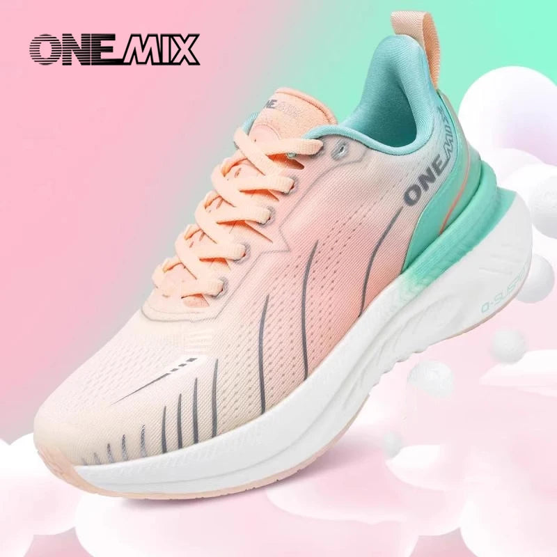 ONEMIX Sneakers da donna, scarpe da corsa traspiranti nere per donna, di marca, spedizione gratuita, scarpe sportive rosa alla moda con ammortizzazione