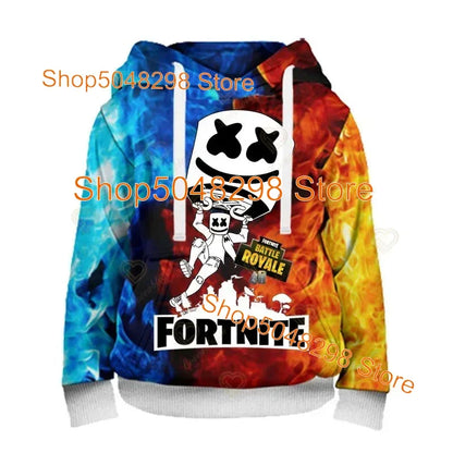 Męskie i damskie bluzy z kapturem z nadrukiem 3D Battle Royale z motywem Fortnite Victory – bluzy z kapturem dla chłopców i dziewcząt w stylu streetwear