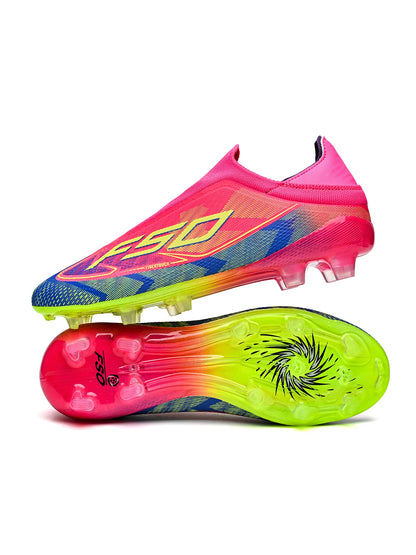 Classic AG/FG football shoes，TPU Wear-resisting Long Studs，PU Mixed Fabric Upper，Non-slip Comfortable for Kids Outdoor Football